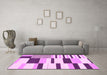 Machine Washable Abstract Pink Modern Rug in a Living Room, wshabs1914pnk