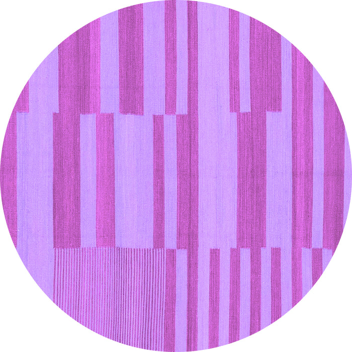 Round Machine Washable Abstract Purple Modern Area Rugs, wshabs1915pur