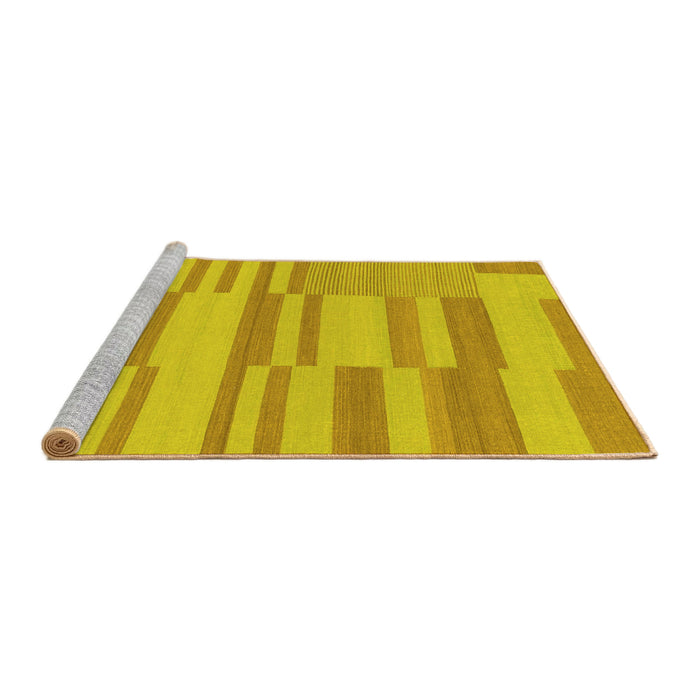 Sideview of Machine Washable Abstract Yellow Modern Rug, wshabs1915yw