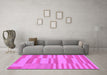 Machine Washable Abstract Pink Modern Rug in a Living Room, wshabs1915pnk