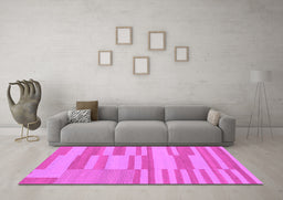 Machine Washable Abstract Pink Modern Rug in a Living Room, wshabs1915pnk