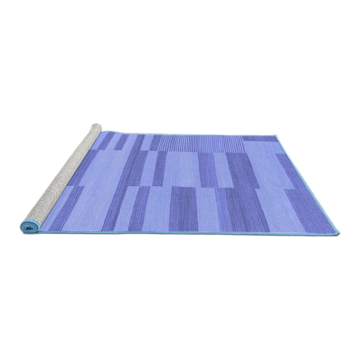 Sideview of Machine Washable Abstract Blue Modern Rug, wshabs1915blu