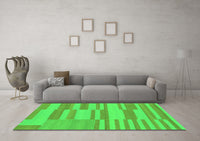 Machine Washable Abstract Green Modern Rug, wshabs1915grn