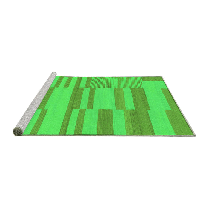 Sideview of Machine Washable Abstract Green Modern Area Rugs, wshabs1915grn