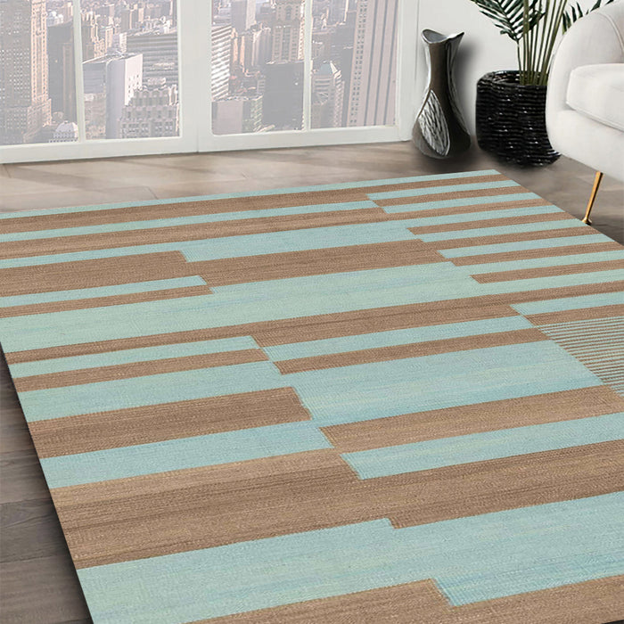 Abstract Orange Brown Modern Rug in Family Room, abs1915