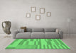 Machine Washable Abstract Emerald Green Modern Area Rugs in a Living Room,, wshabs1915emgrn