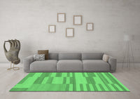 Machine Washable Abstract Emerald Green Modern Rug, wshabs1915emgrn