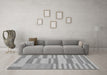 Machine Washable Abstract Gray Modern Rug in a Living Room,, wshabs1915gry