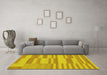 Machine Washable Abstract Yellow Modern Rug in a Living Room, wshabs1915yw