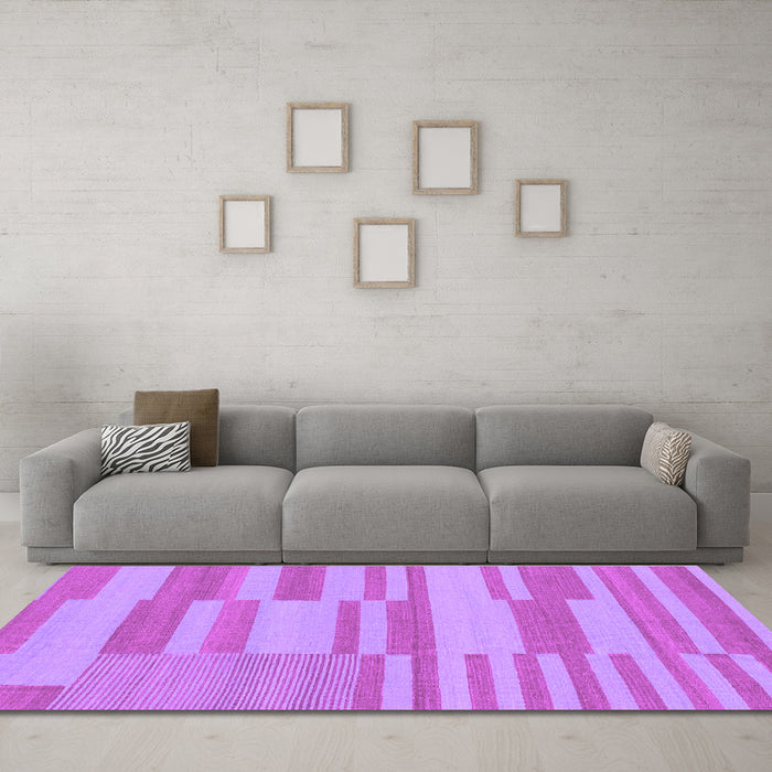 Machine Washable Abstract Purple Modern Area Rugs in a Living Room, wshabs1915pur