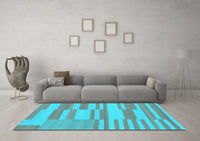 Machine Washable Abstract Light Blue Modern Rug, wshabs1915lblu