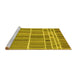 Sideview of Machine Washable Abstract Yellow Modern Rug, wshabs1916yw