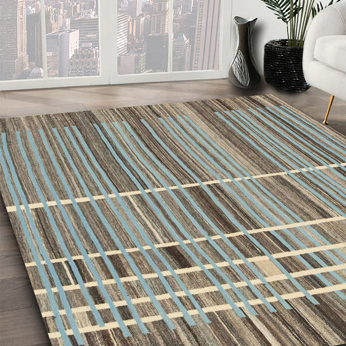 Machine Washable Abstract Dark Gray Rug in a Family Room, wshabs1916