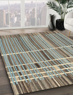 Abstract Dark Gray Modern Rug in Family Room, abs1916