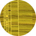 Round Abstract Yellow Modern Rug, abs1916yw