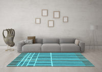 Machine Washable Abstract Light Blue Modern Rug, wshabs1916lblu