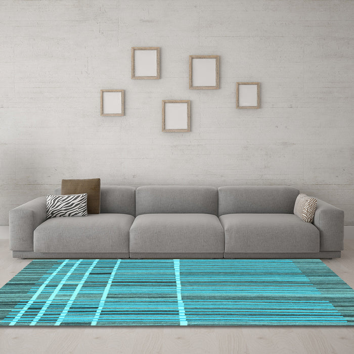 Machine Washable Abstract Light Blue Modern Rug in a Living Room, wshabs1916lblu