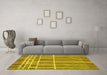 Machine Washable Abstract Yellow Modern Rug in a Living Room, wshabs1916yw