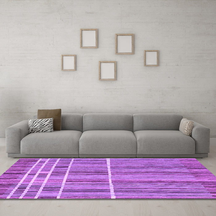 Machine Washable Abstract Purple Modern Area Rugs in a Living Room, wshabs1916pur