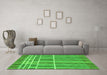 Machine Washable Abstract Green Modern Area Rugs in a Living Room,, wshabs1916grn