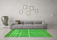 Machine Washable Abstract Green Modern Rug, wshabs1916grn