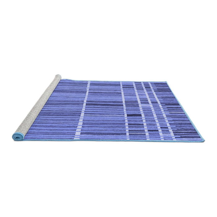 Sideview of Machine Washable Abstract Blue Modern Rug, wshabs1916blu