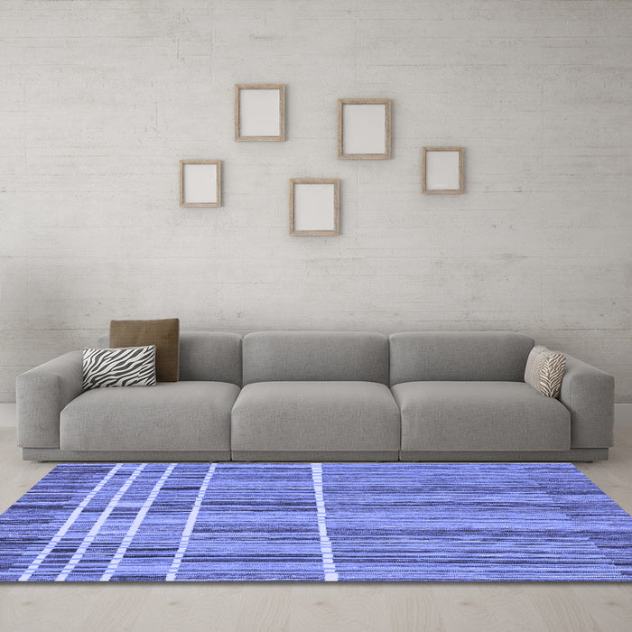 Machine Washable Abstract Blue Modern Rug in a Living Room, wshabs1916blu