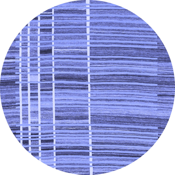 Round Abstract Blue Modern Rug, abs1916blu