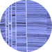 Round Abstract Blue Modern Rug, abs1916blu