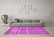 Machine Washable Abstract Pink Modern Rug in a Living Room, wshabs1916pnk