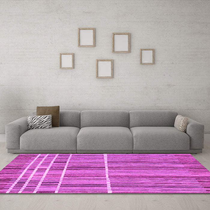 Machine Washable Abstract Pink Modern Rug in a Living Room, wshabs1916pnk