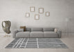 Machine Washable Abstract Gray Modern Rug in a Living Room,, wshabs1916gry