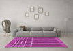 Machine Washable Abstract Pink Modern Rug in a Living Room, wshabs1917pnk