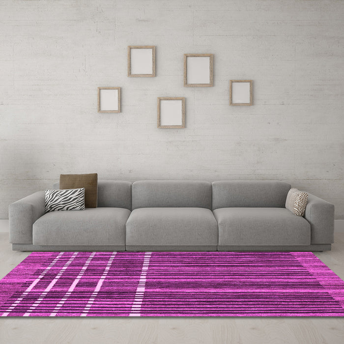 Machine Washable Abstract Pink Modern Rug in a Living Room, wshabs1917pnk