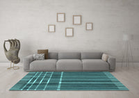 Machine Washable Abstract Light Blue Modern Rug, wshabs1917lblu