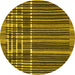 Round Machine Washable Abstract Yellow Modern Rug, wshabs1917yw