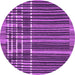 Round Machine Washable Abstract Purple Modern Area Rugs, wshabs1917pur