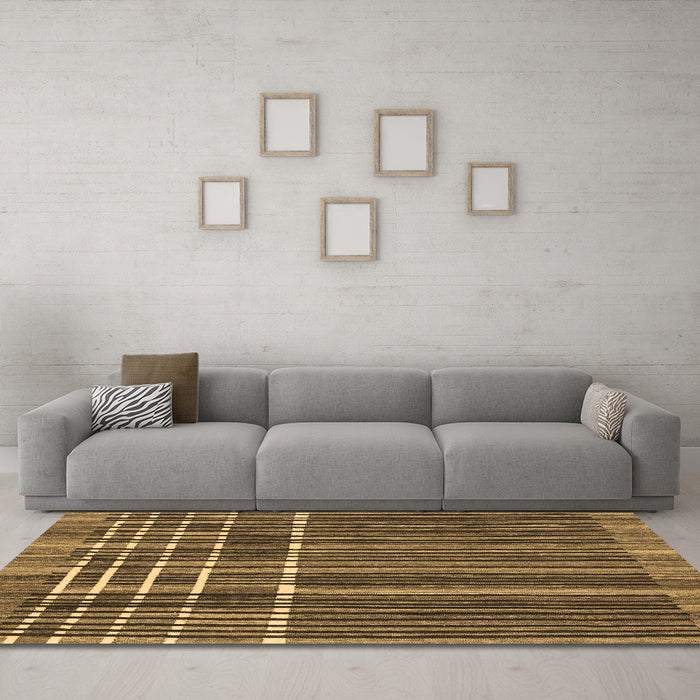 Machine Washable Abstract Brown Modern Rug in a Living Room,, wshabs1917brn