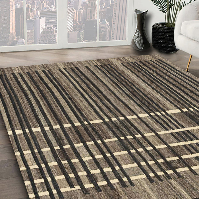 Machine Washable Abstract Brown Rug in a Family Room, wshabs1917