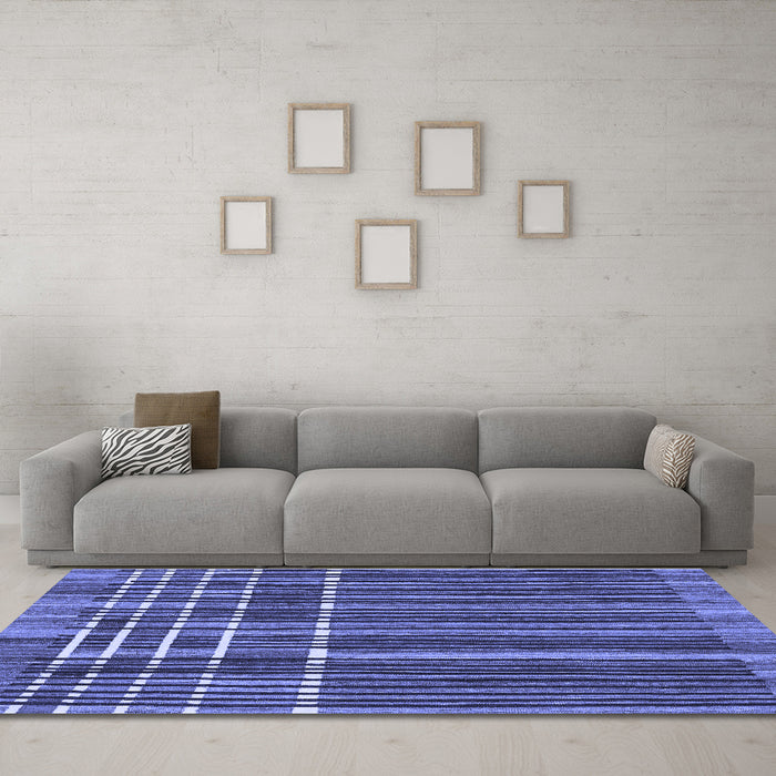 Machine Washable Abstract Blue Modern Rug in a Living Room, wshabs1917blu