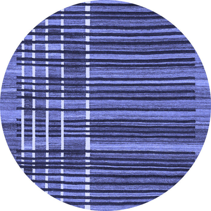 Round Abstract Blue Modern Rug, abs1917blu