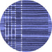 Round Machine Washable Abstract Blue Modern Rug, wshabs1917blu