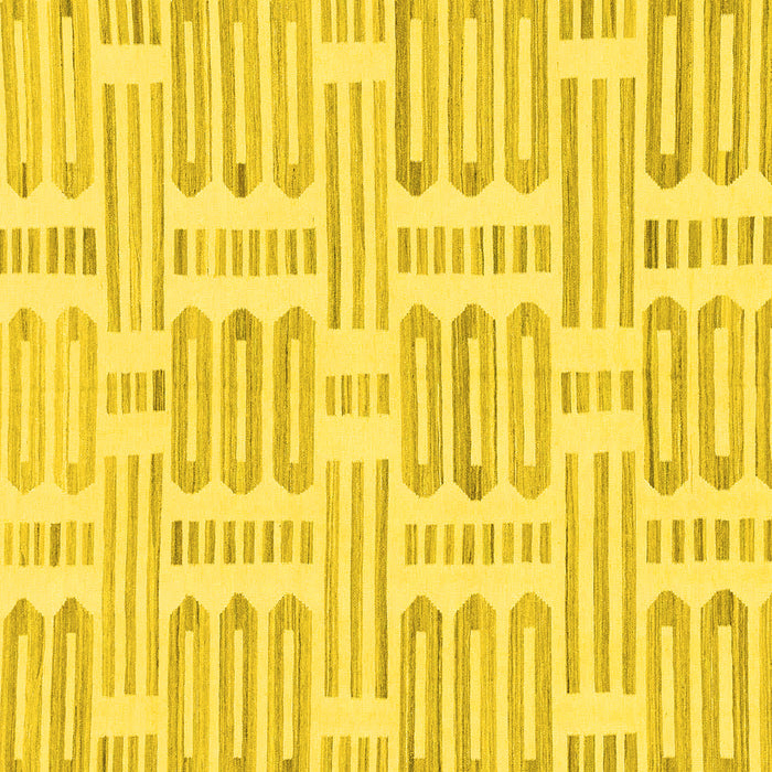 Square Solid Yellow Modern Rug, abs1918yw