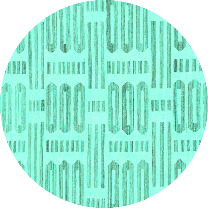 Round Solid Turquoise Modern Rug, abs1918turq