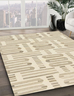 Abstract Vanilla Gold Solid Rug in Family Room, abs1918