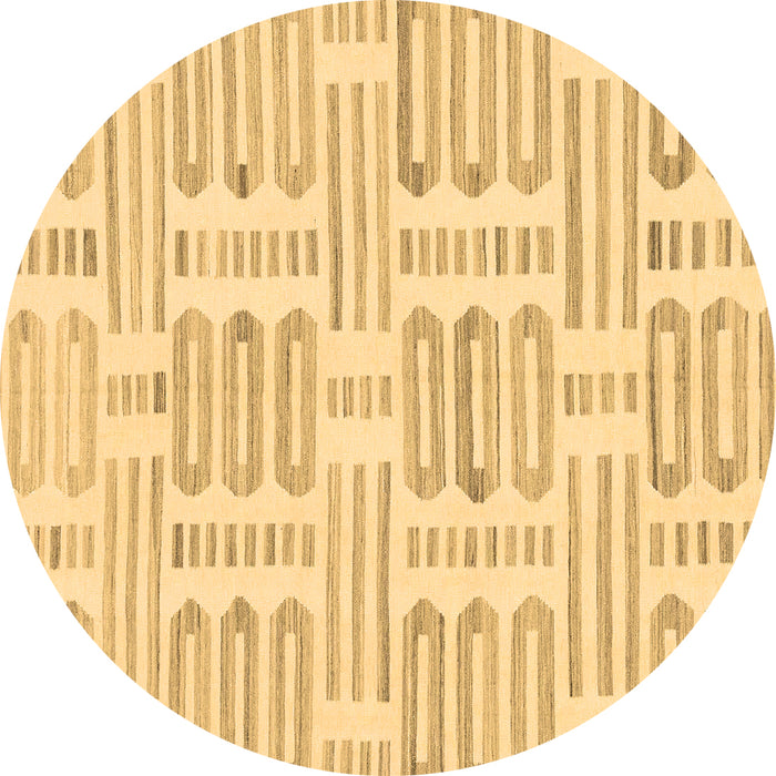 Round Solid Brown Modern Rug, abs1918brn