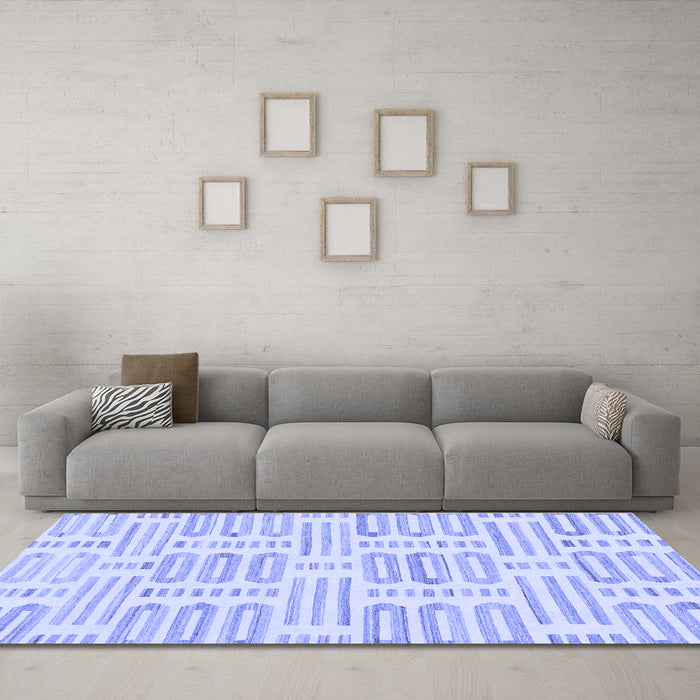 Machine Washable Solid Blue Modern Rug in a Living Room, wshabs1918blu