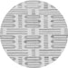 Round Machine Washable Solid Gray Modern Rug, wshabs1918gry