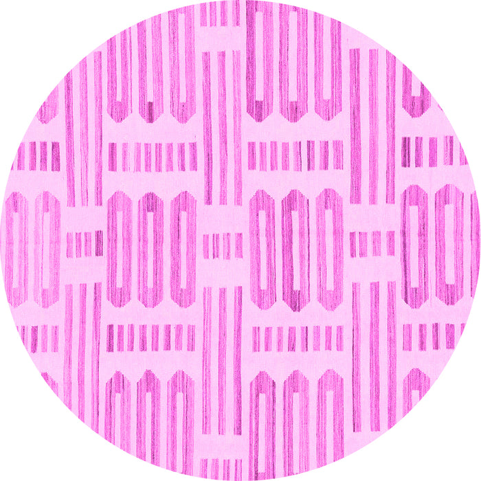Round Solid Pink Modern Rug, abs1918pnk
