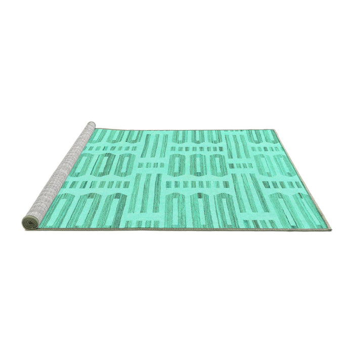 Sideview of Machine Washable Solid Turquoise Modern Area Rugs, wshabs1918turq